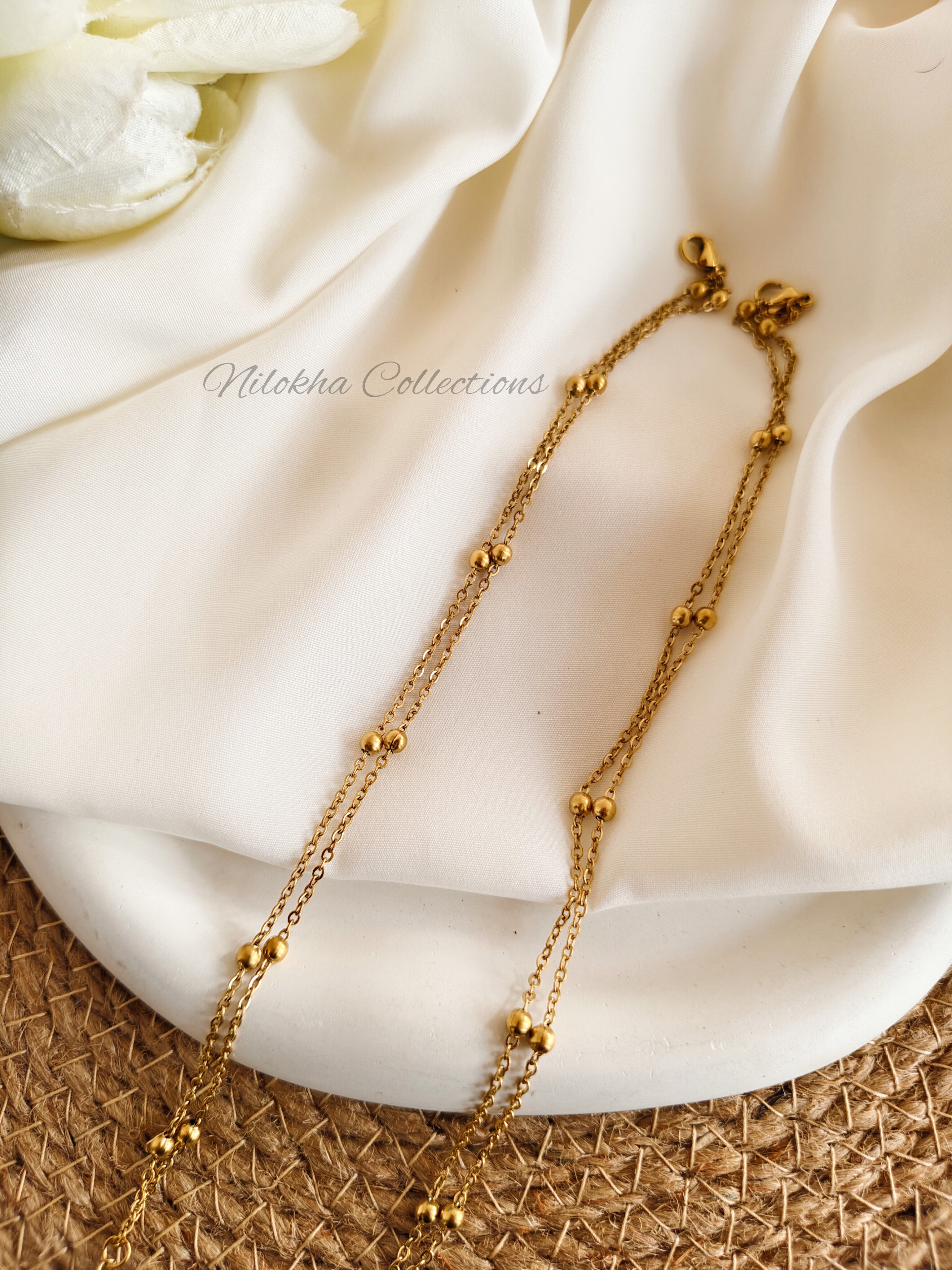 2 layer ball patterned anklets | NTA09