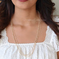 3 layer chain with small pearls | NAN288C