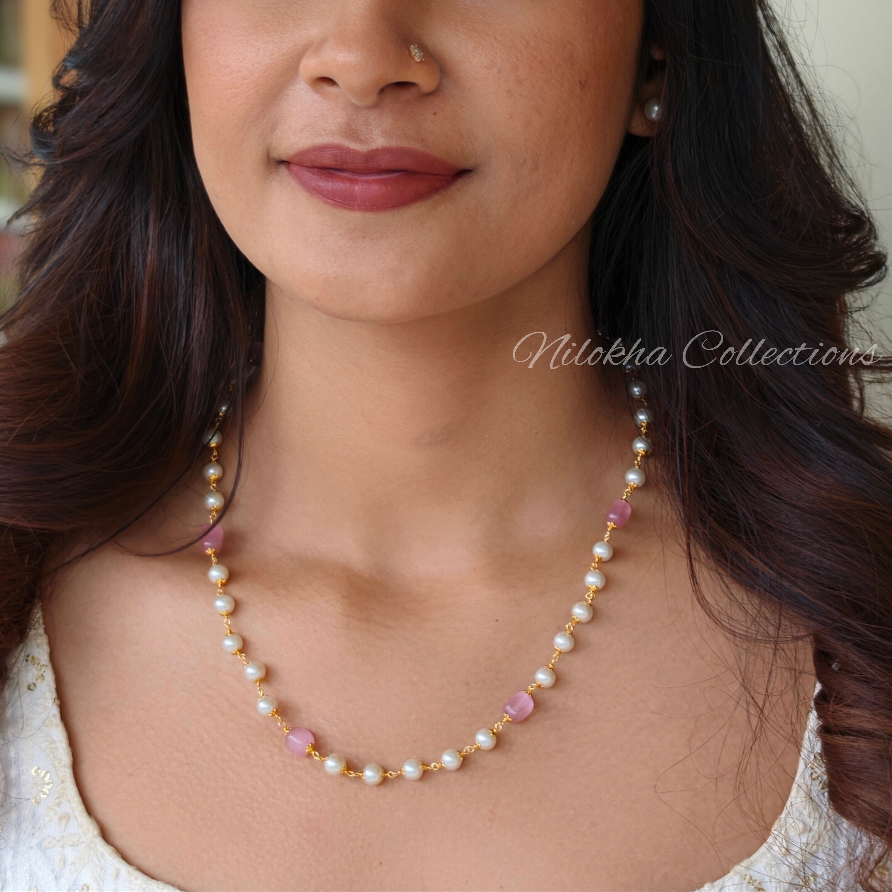 1 layer pearl chain with monalisa beads | NAN289