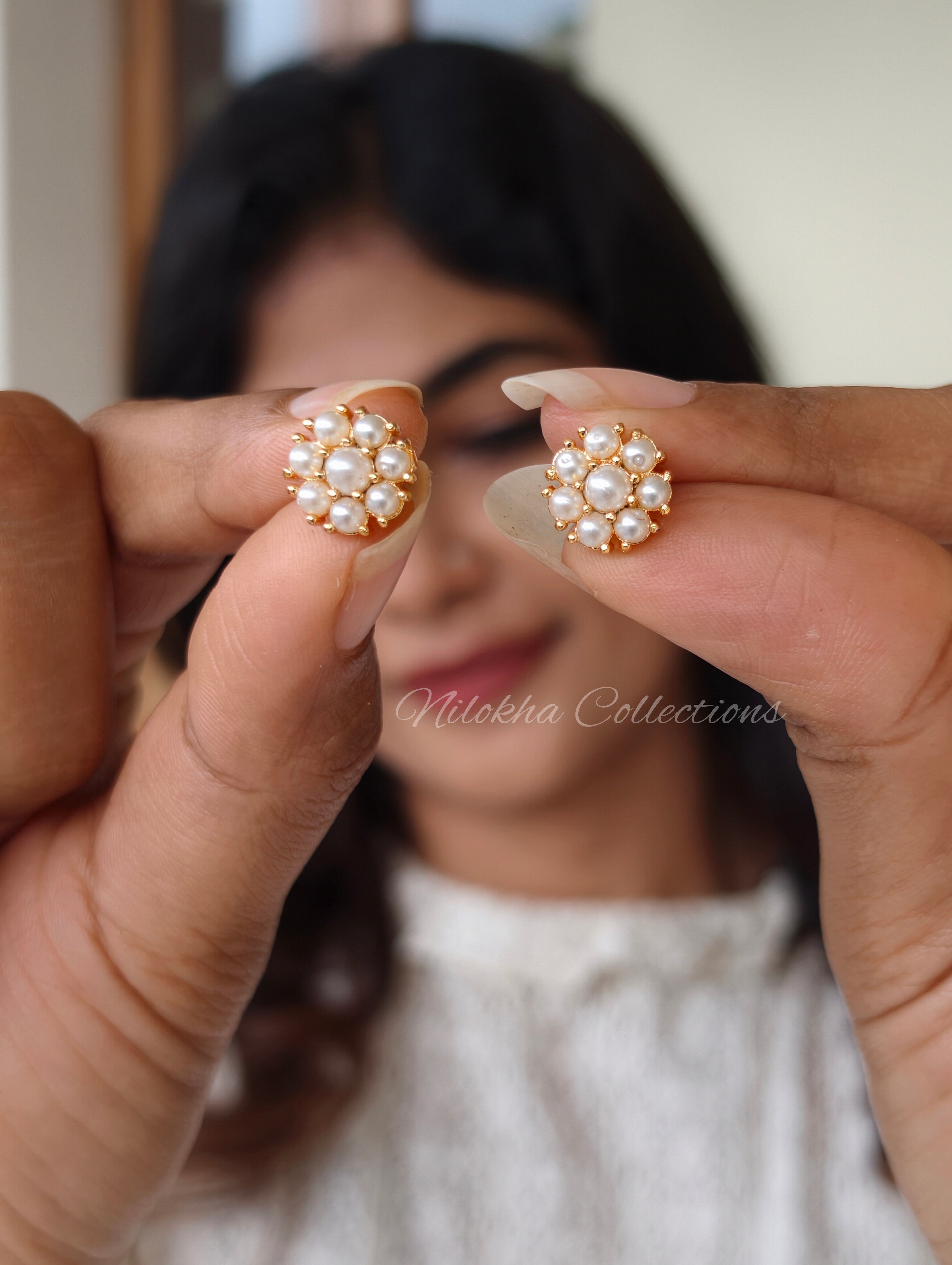 Floral pearl stud | NTE35