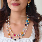 2 layer monalisa and pearl mix chain | NAN292