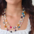 2 layer monalisa and pearl mix chain | NAN292