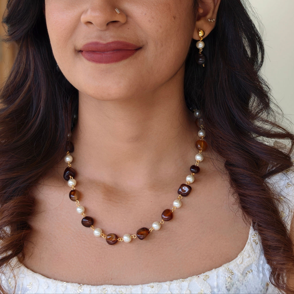 1 layer pearl chain with beads | NAN282