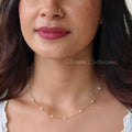 Gold look-alike 1 layer short chain with pearls | NAN309A