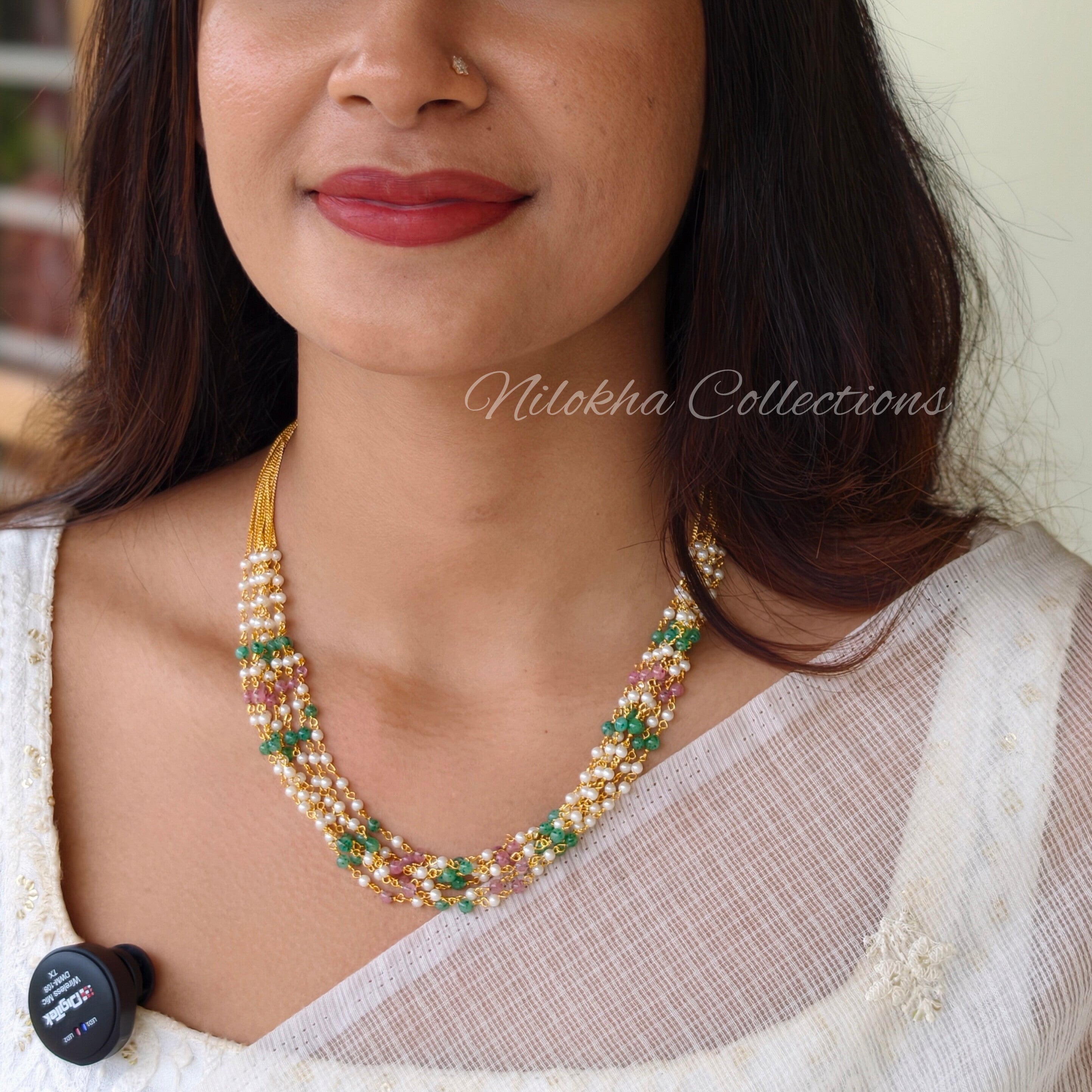 7 layer pearl chain with multi beads | NAN307C