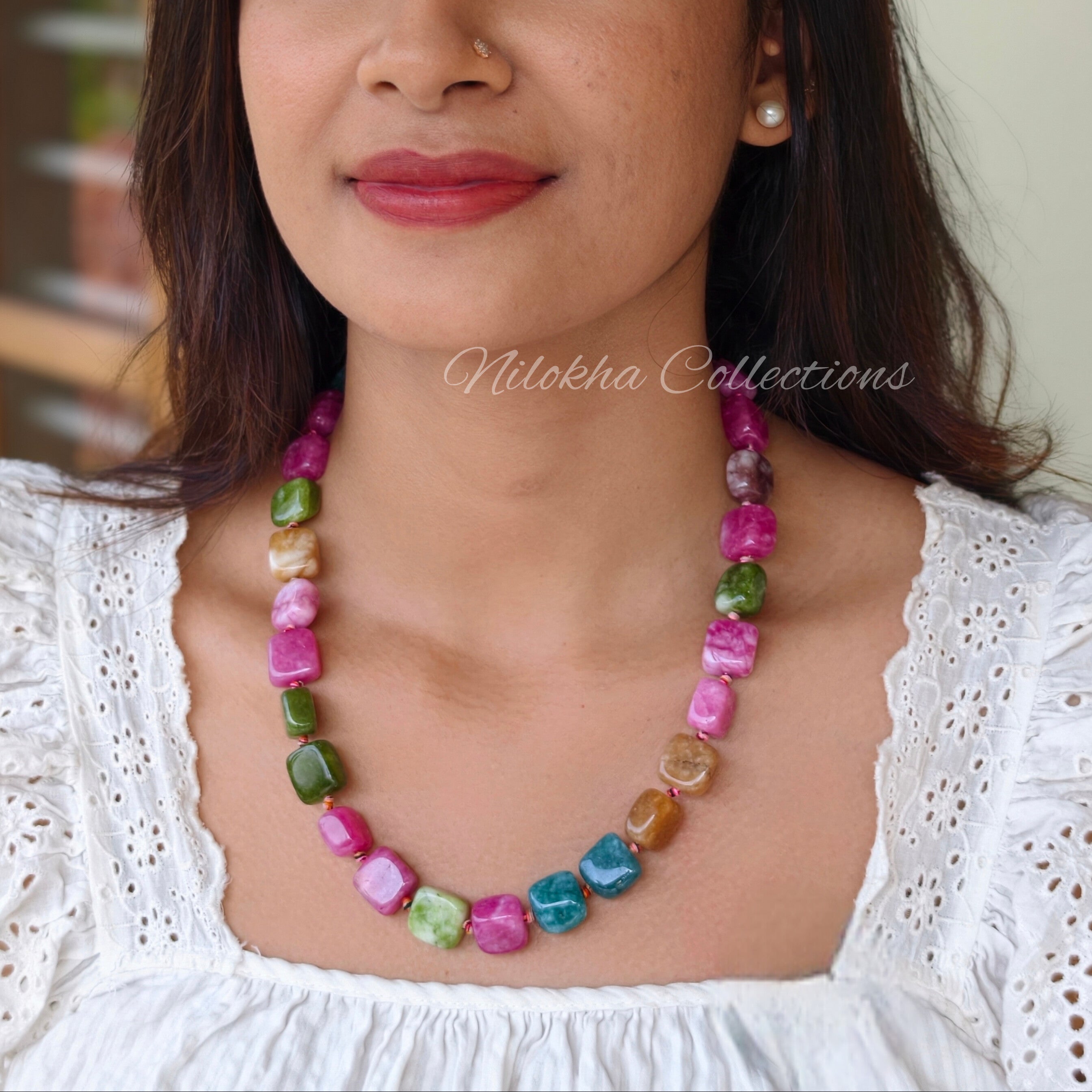 Single layer chain with square multi beads | NAN297