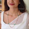 1 layer oval pearl chain with monalisa beads | NAN301