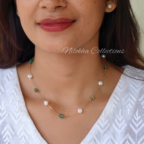 1 layer pearl and bead combo chain | NAN302