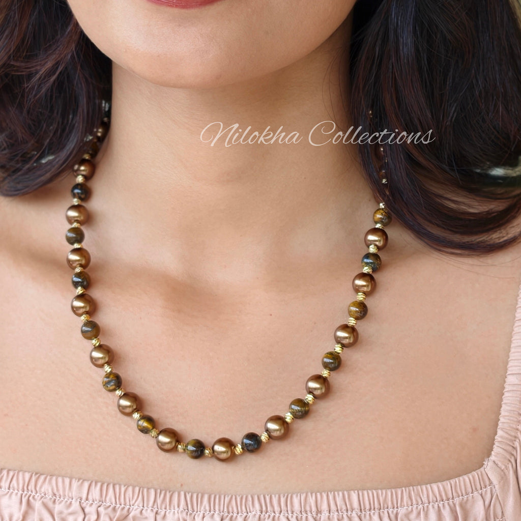 1 layer pearl and beads combo chain | NAN324