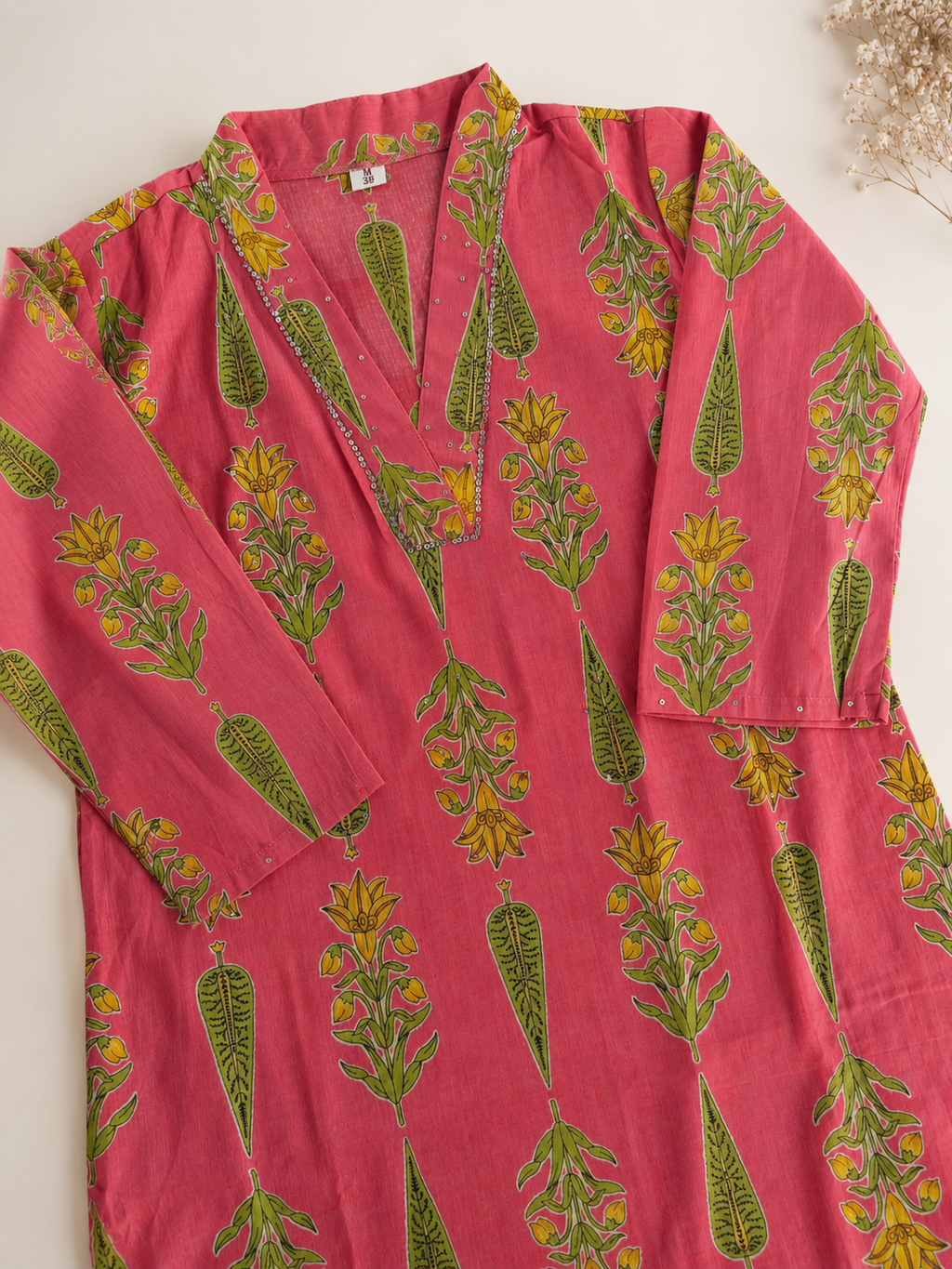 Pure cotton 3 piece floral kurti set | NCK301