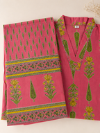 Pure cotton 3 piece floral kurti set | NCK301