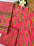 Pure cotton 3 piece floral kurti set | NCK301