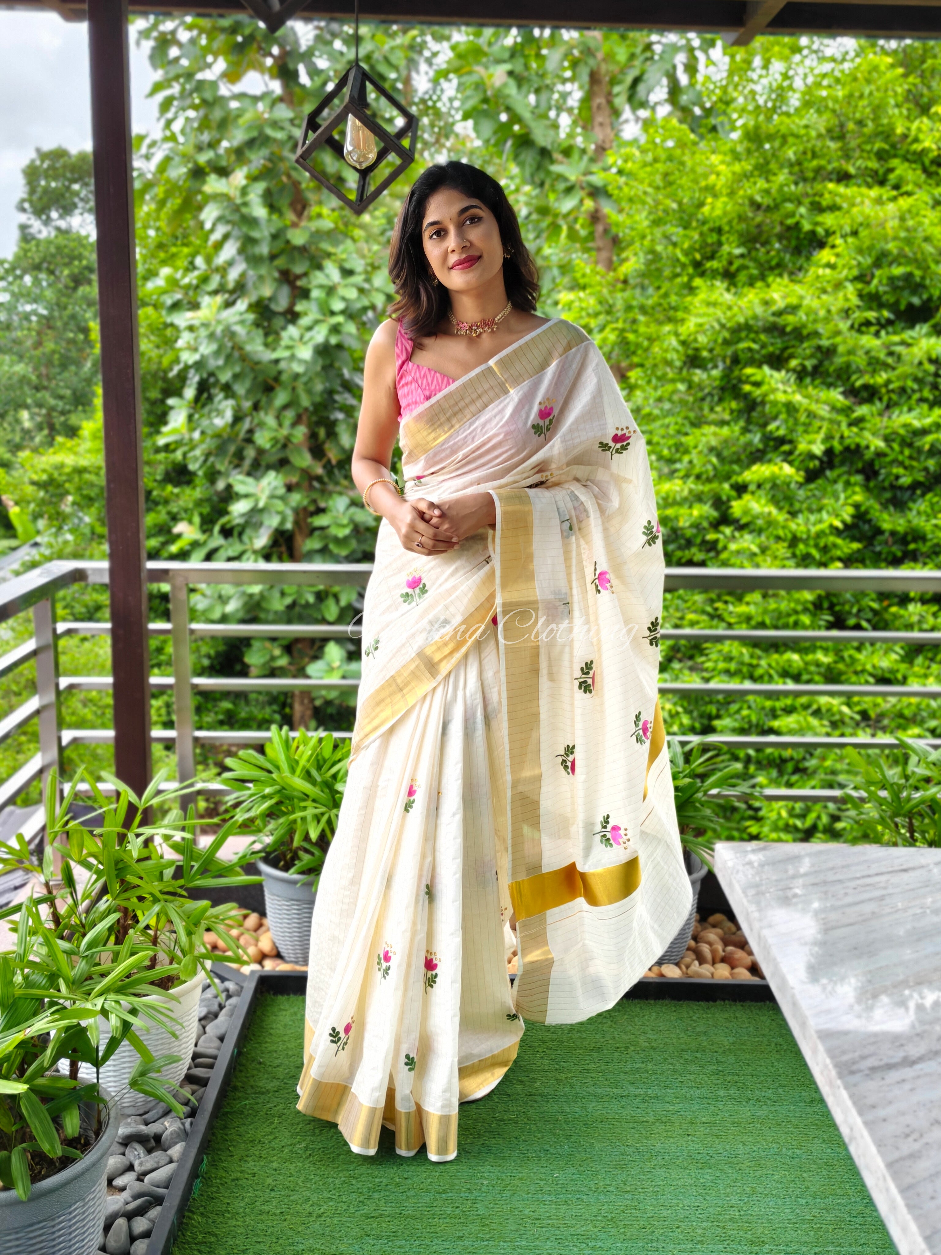Embroidered kerala saree | NCO35