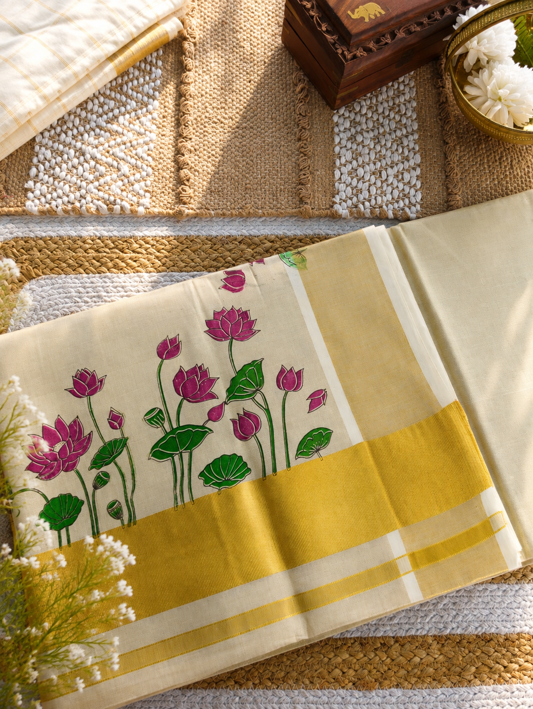 Lotus tissue kerala saree | NCO53
