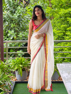 Dual border mul cotton saree | NCO49