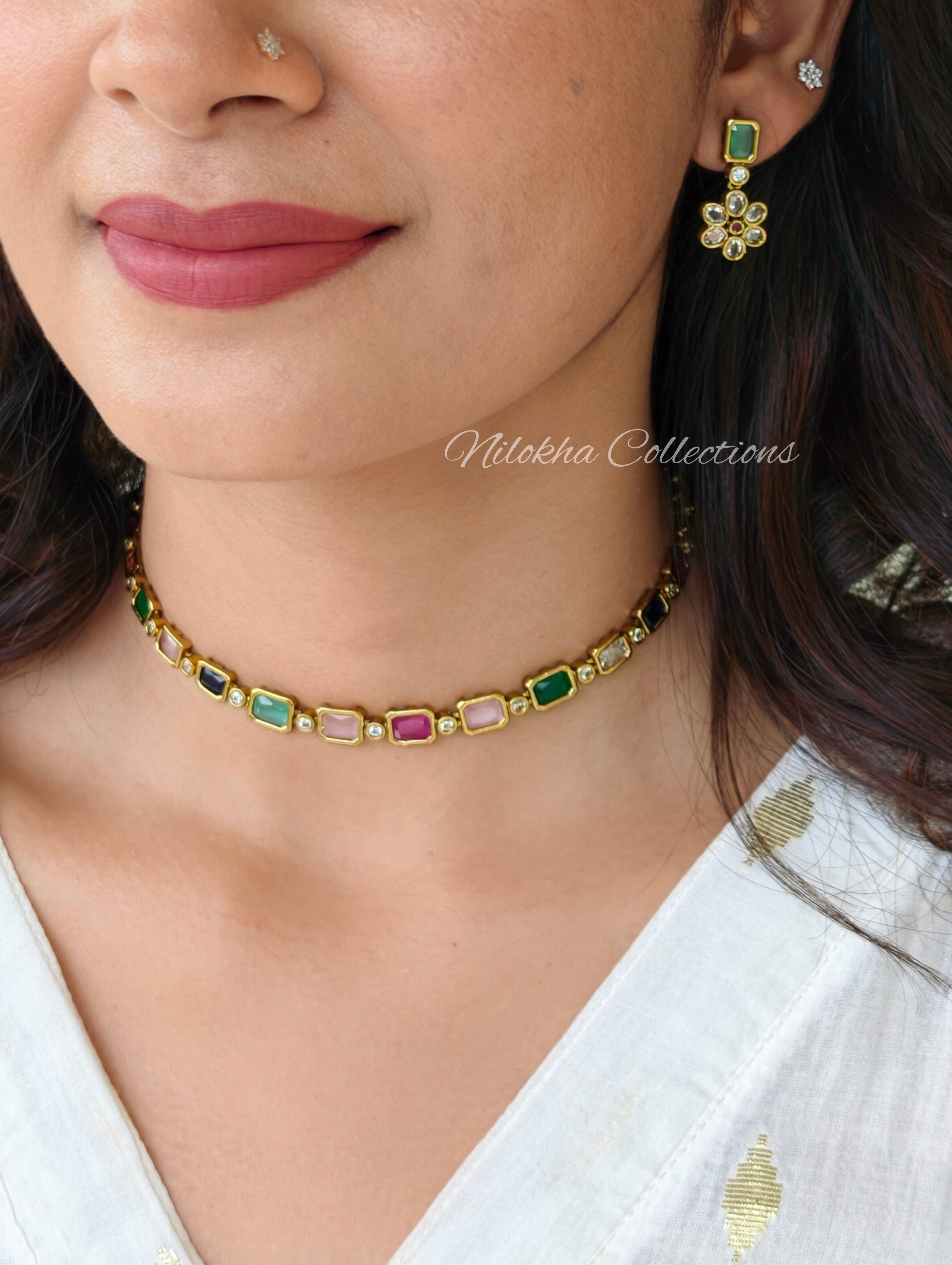 Multi stone choker | NAN374