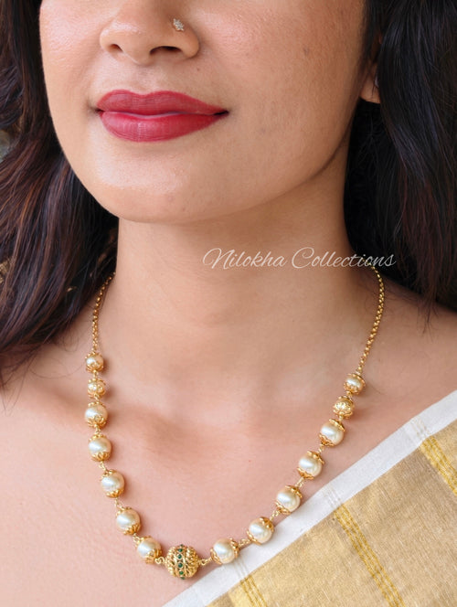 1 layer pearl chain with beads | NAN396