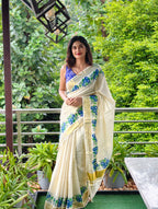 Shamkhupushpam kerala tissue saree | NCO52