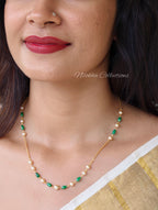 Single layer pearl chain with crystals | NAN375