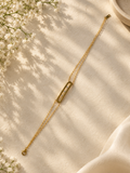 2 layer gold bracelet with stones | NTB51