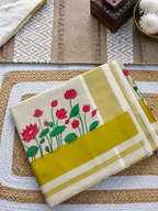 Lotus printed tissue kerala saree | NCO54