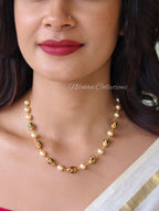 Single layer pearl chain with stone beads | NAN368
