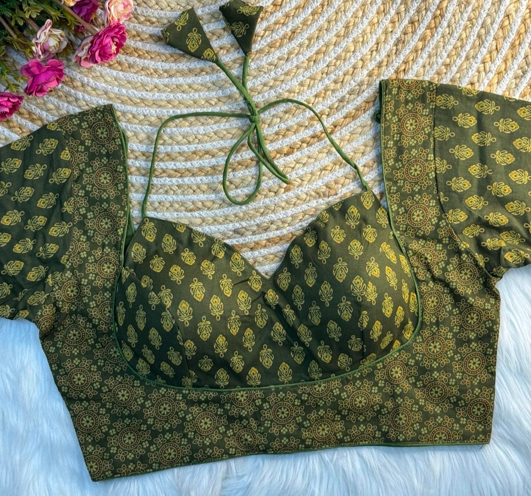 Ajrakh cotton readymade blouse | NCBL10
