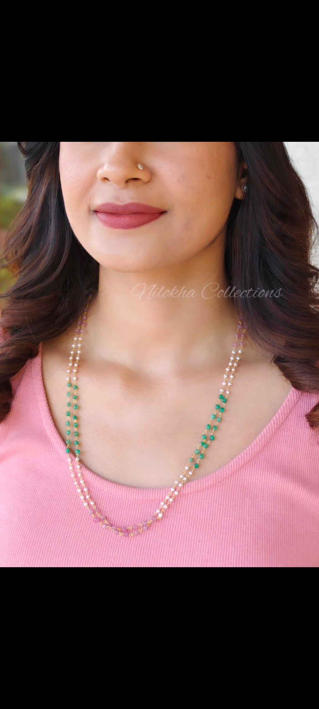 2 layer multi beads chain | NAN278E