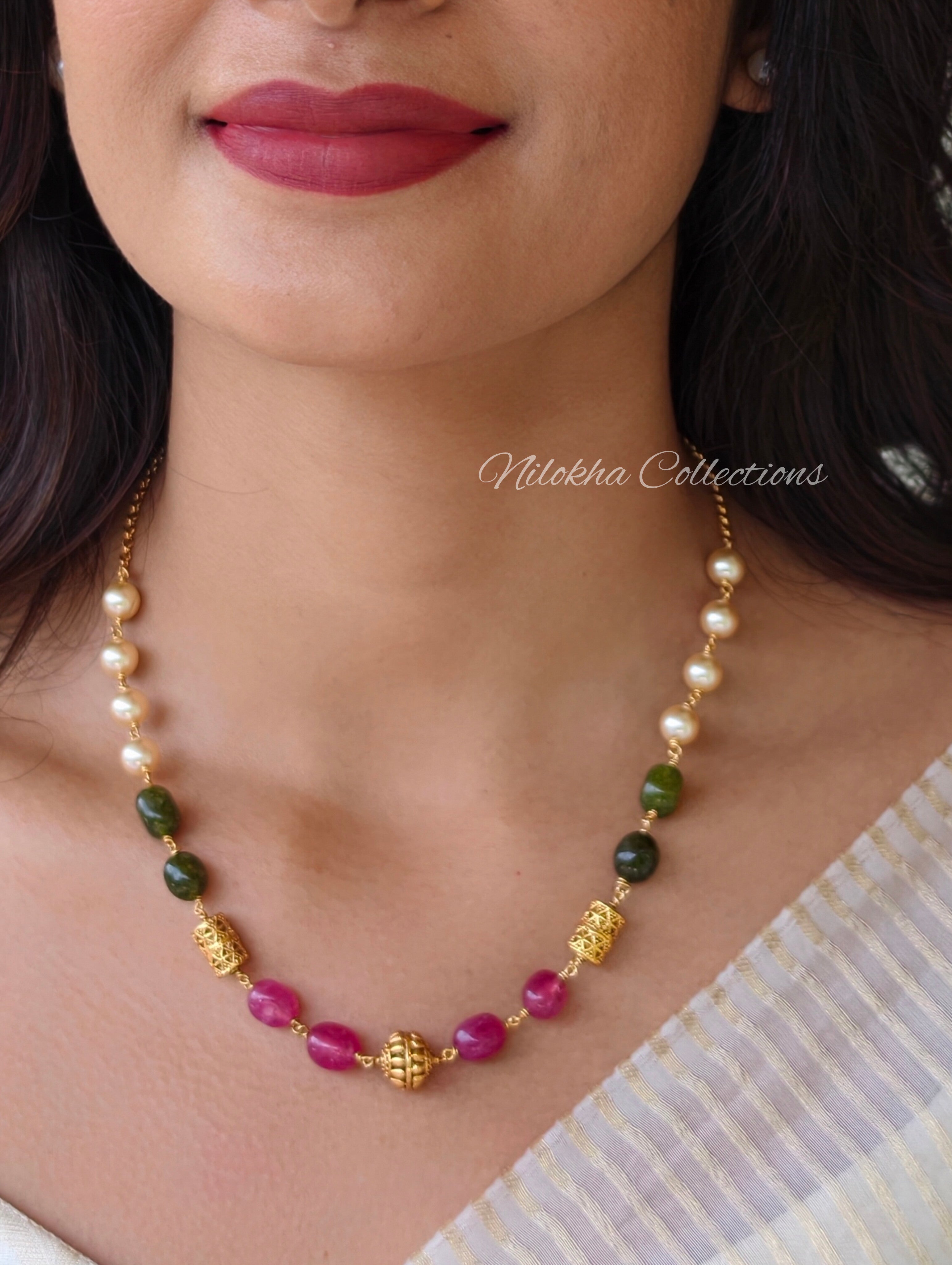 1 later pearl chain with monalisa beads | NAN372