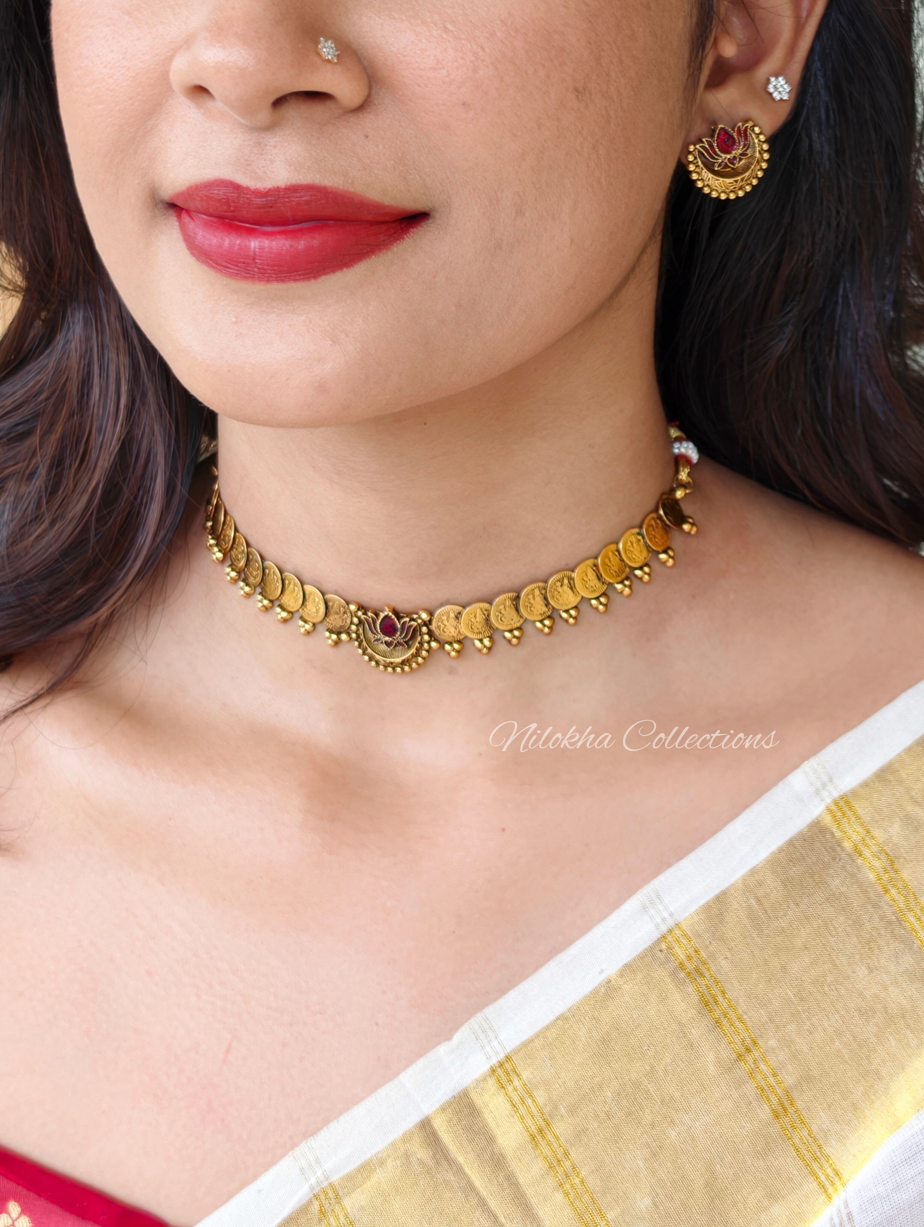 Lotus coin necklace set| NAN393