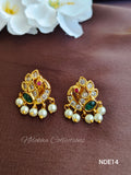 Peacock studs with pearls | NDE14