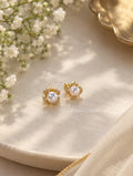 Pearl studs with stones | NTE58