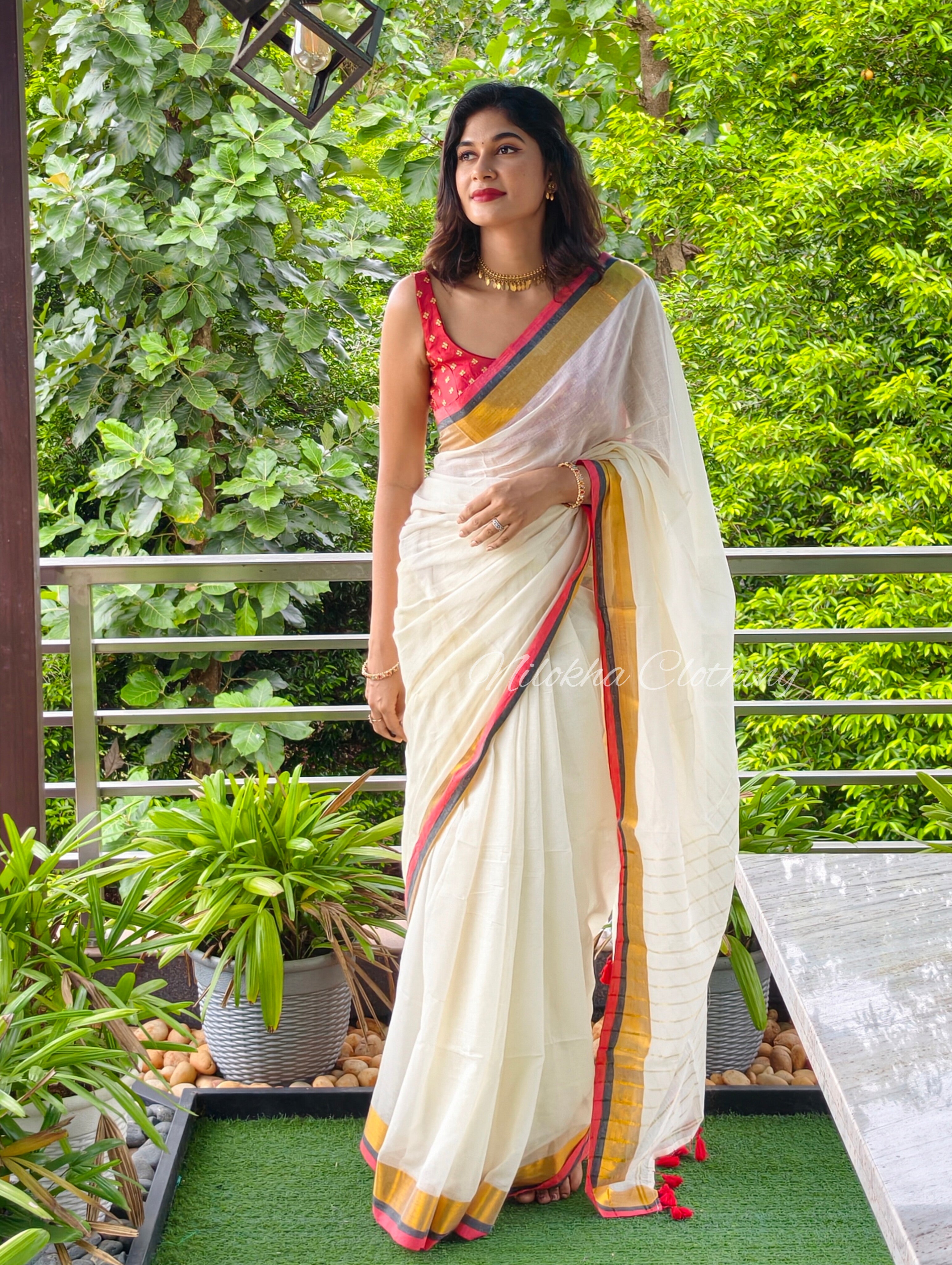 Dual border mul cotton saree | NCO49