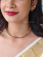 Kids-friendly kemp stone necklace set| NAN397