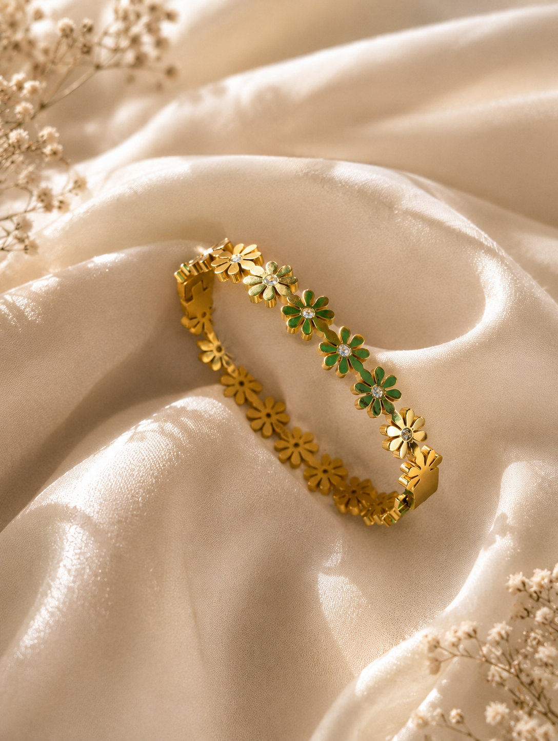 Floral kada bracelet with stones | NTB53