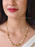 Single layer pearl chain with multi golden beads | NAN367