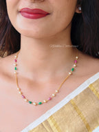 Single layer pearl chain with crystals | NAN375