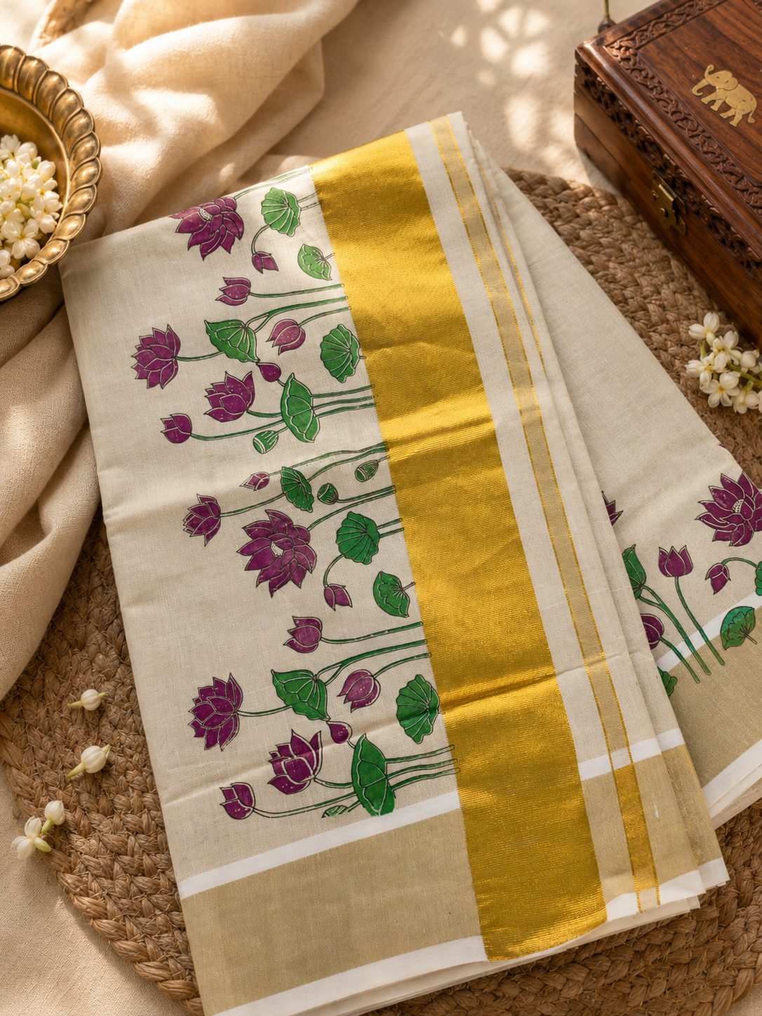 Lotus tissue kerala saree | NCO53