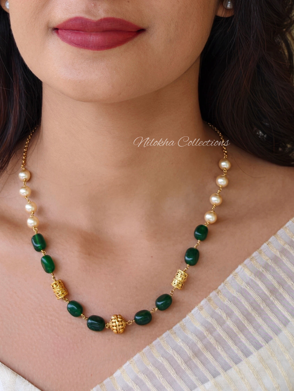 1 later pearl chain with monalisa beads | NAN372