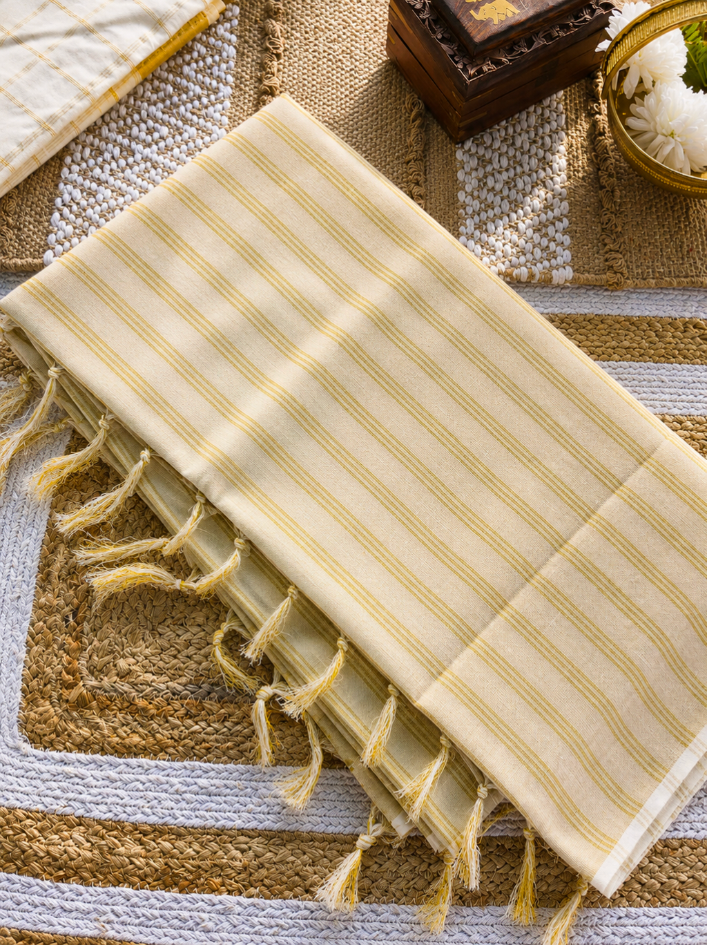 Striped kerala tissue saree | NCO56