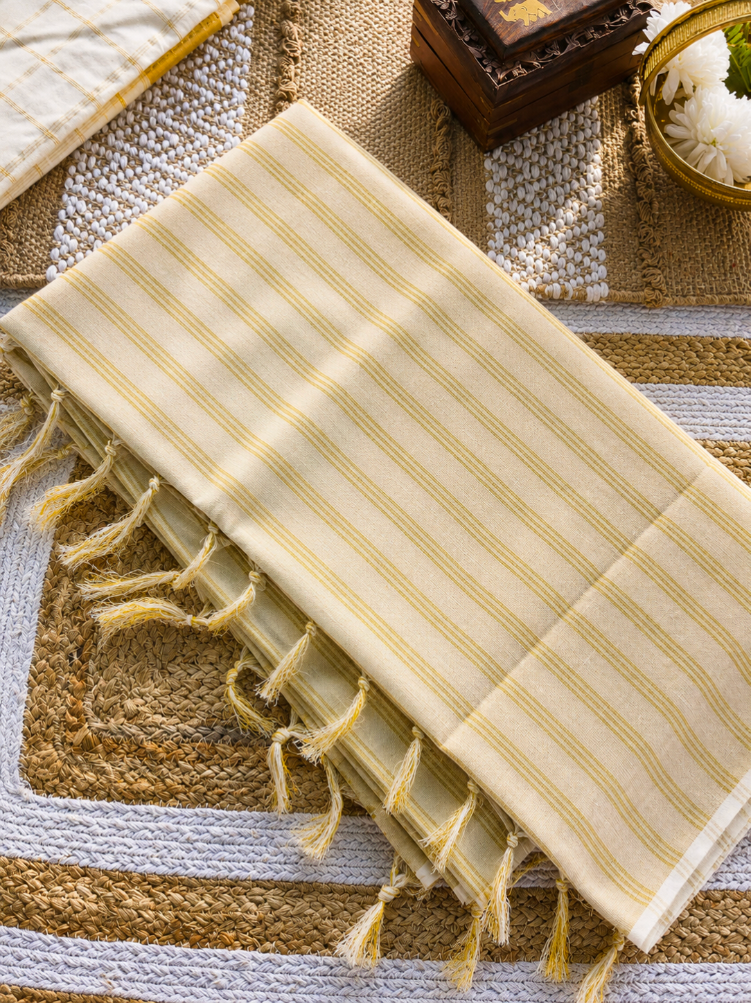 Striped kerala tissue saree | NCO56