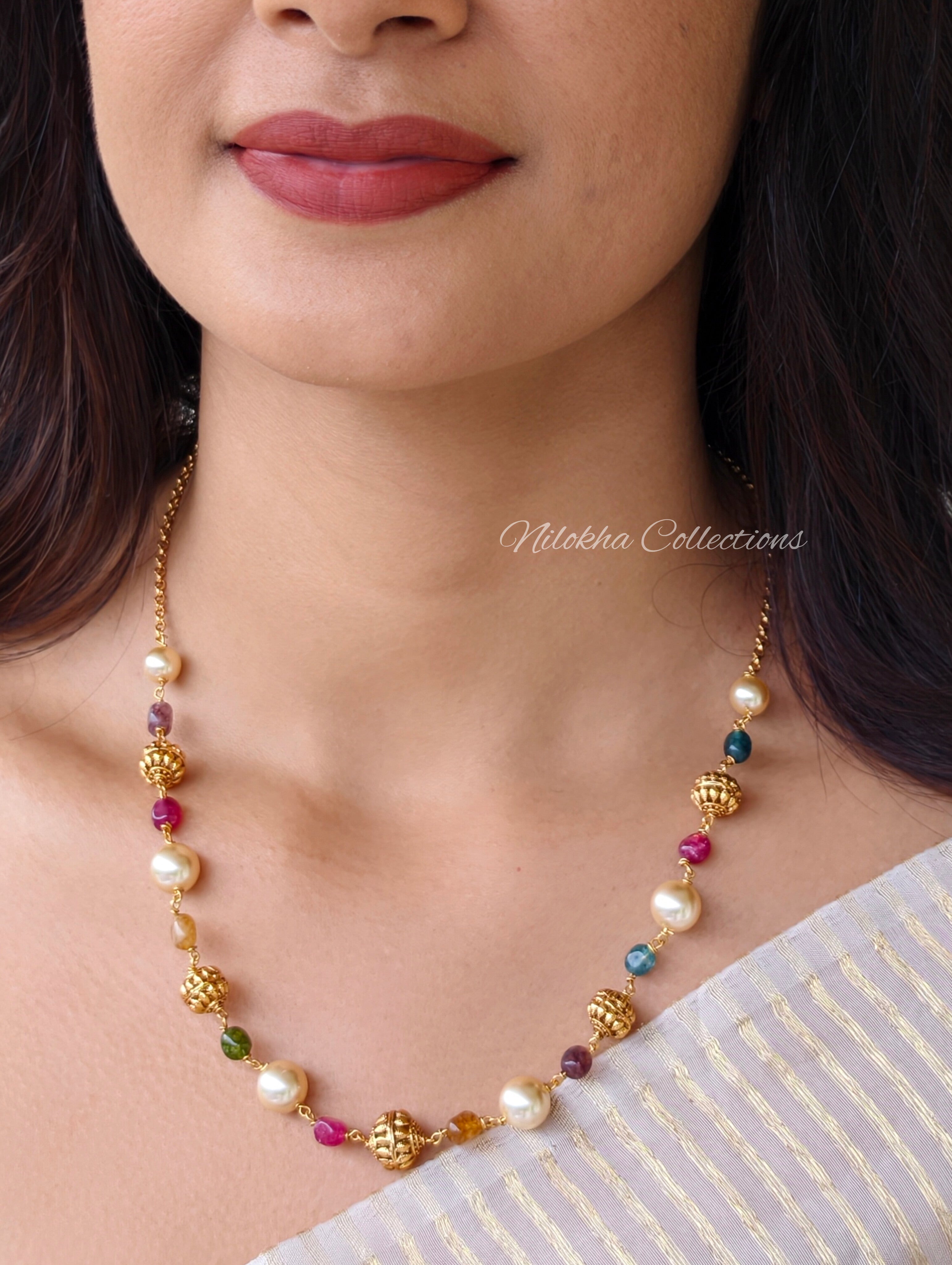 1 layer multi beads pearl chain | NAN382