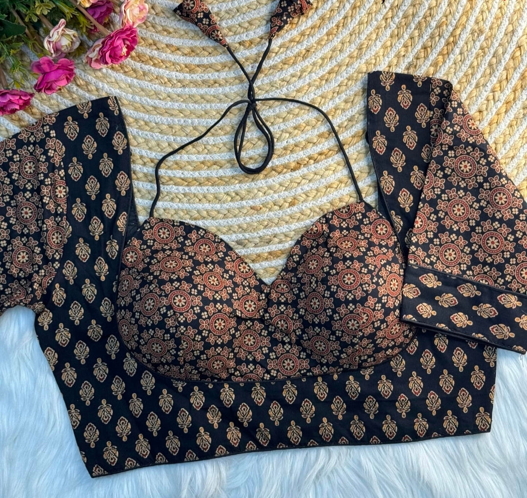 Ajrakh cotton readymade blouse | NCBL10
