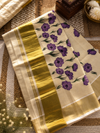 Floral tissue kerala saree| NCO38