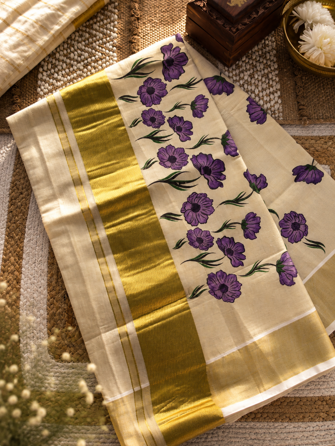 Floral tissue kerala saree| NCO38