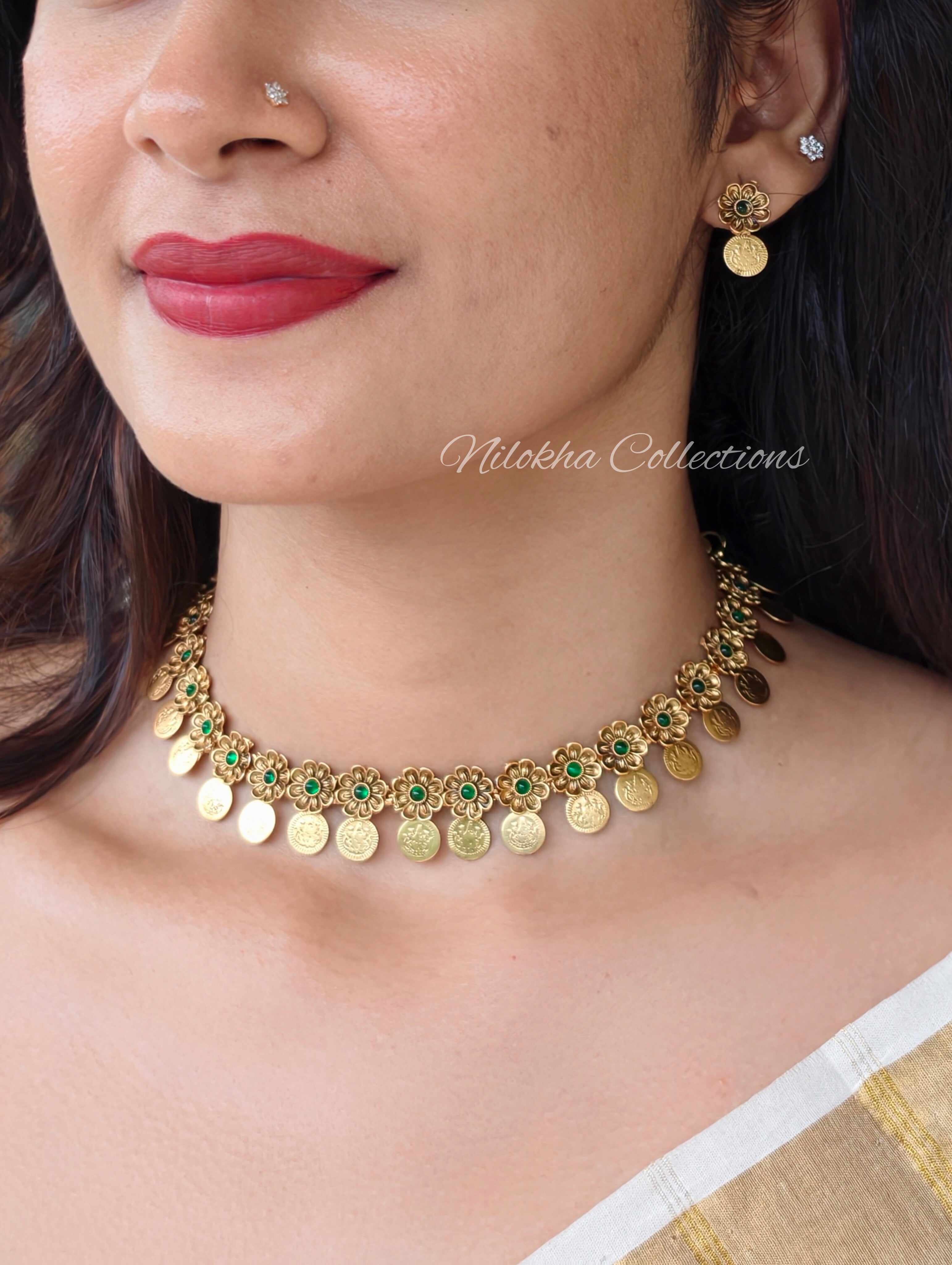 Floral coin choker | NAN377